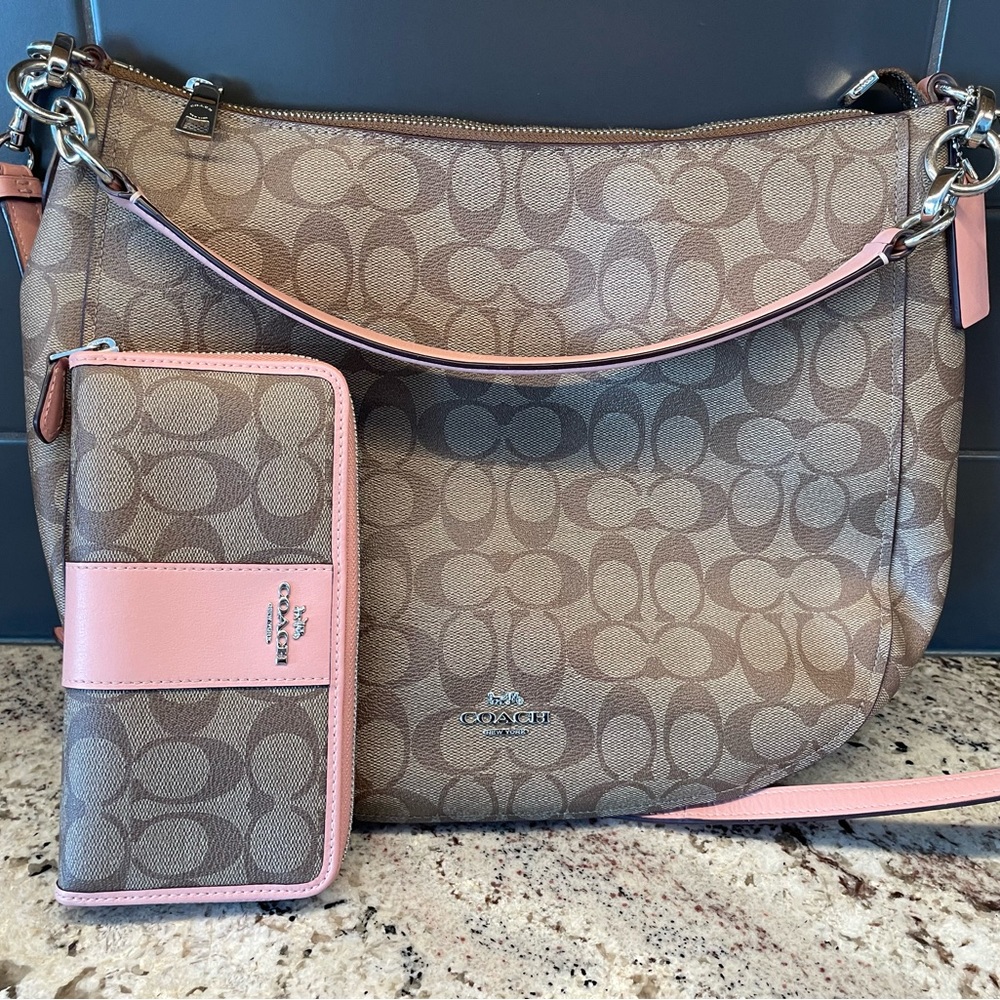 Coach Elle Hobo and matching Large zipper wallet